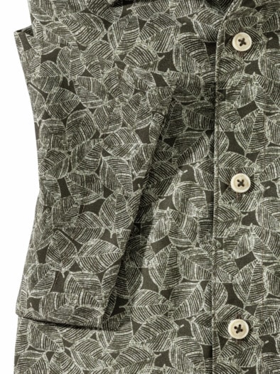 Extraglatt-Hemd Tropical Druck Blatt