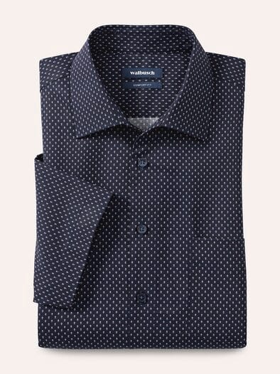 Extraglatt-Hemd Walbusch-Kragen Minimal Druck