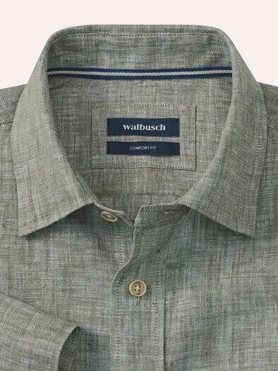 Pures Leinen Hemd Uni Schilf