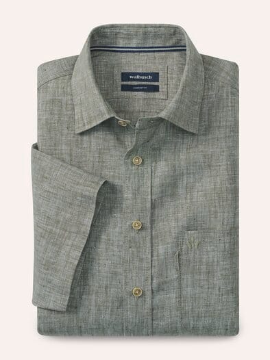 Pures Leinen Hemd Uni Schilf