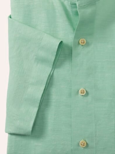 Stehkragen-Leinenhemd Pistazie