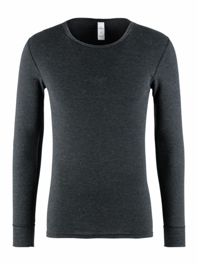 Thermo-Langarmshirt 2er-Pack Anthrazit Gestr