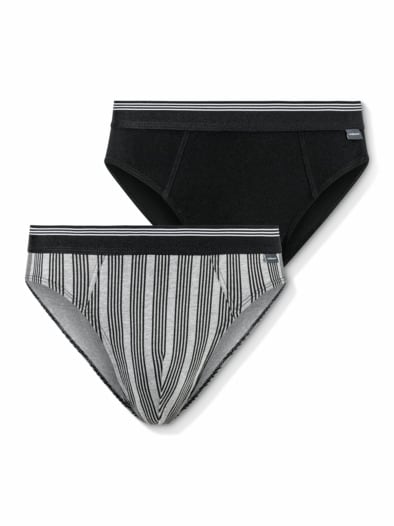 Slip Dessin Duo 2er Pack Streifen Schwar