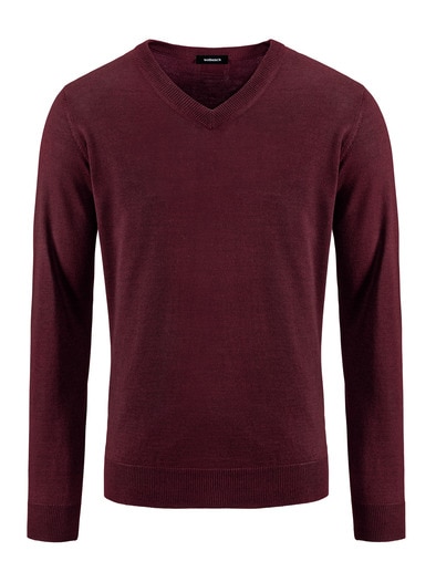 Merino-Mix V-Pullover Bordeaux