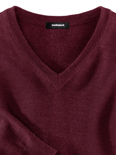 Merino-Mix V-Pullover Bordeaux