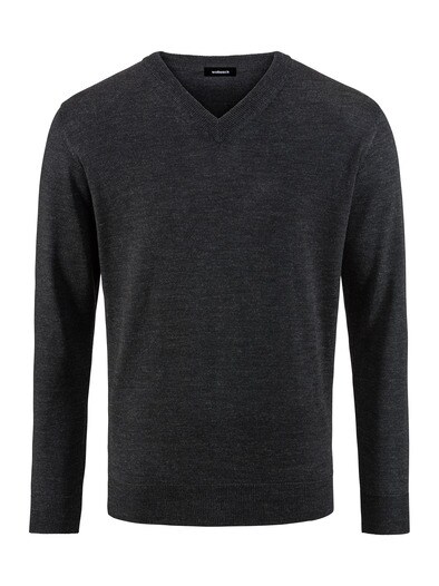 Merino-Mix V-Pullover Anthrazit