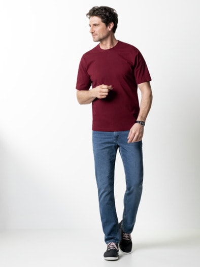 T-Shirt Rundhalsausschnitt Burgund
