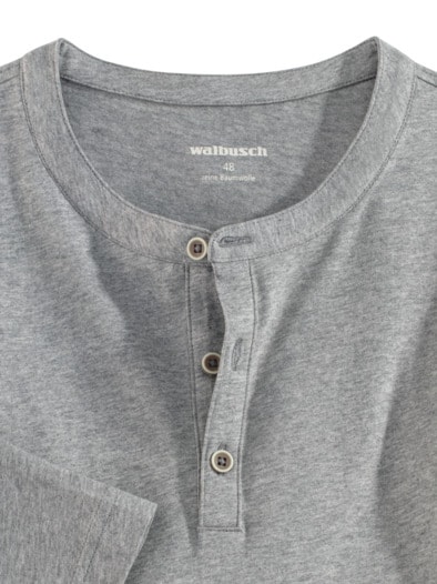 Henley-Shirt Grau meliert