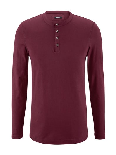 Henley-Shirt Burgund