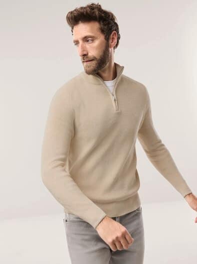 Gerippter Baumwoll-Troyer Natur