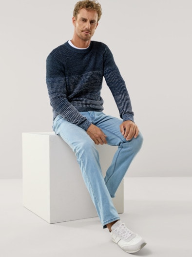 Effekt-Pullover Blau