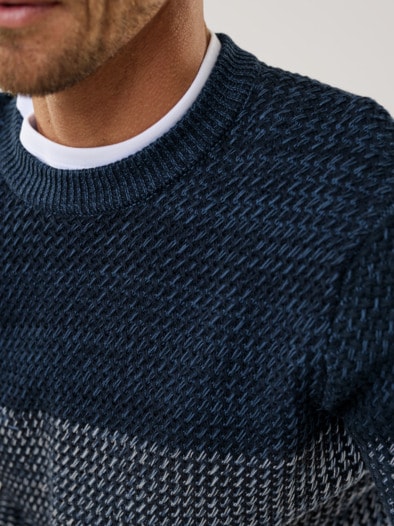 Effekt-Pullover Blau