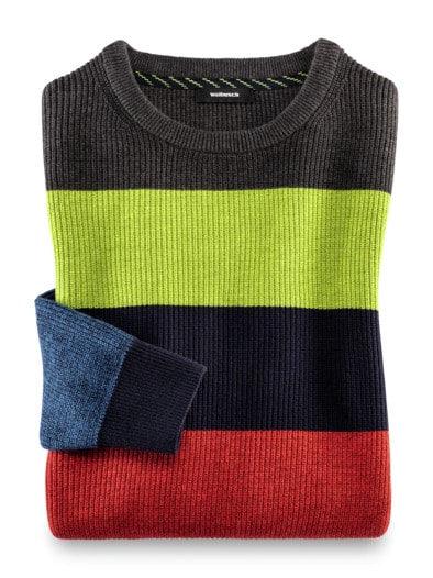 Streifen-Pullover Bi-Color
