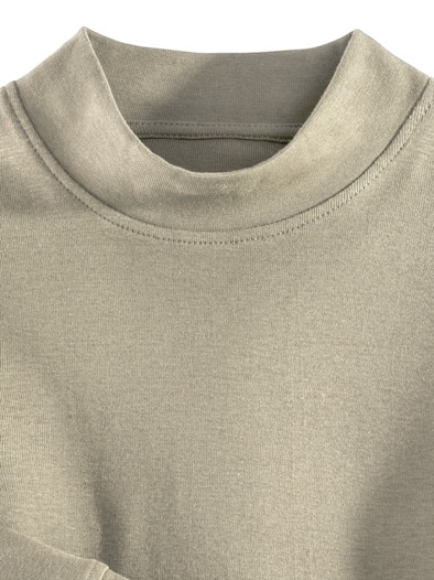 Langarm-Shirt Stehkragen Beige
