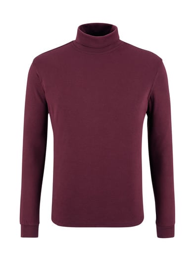 Rollkragen-Shirt Burgund