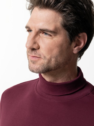 Rollkragen-Shirt Burgund