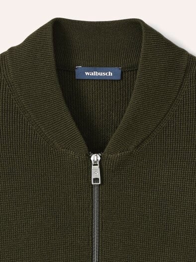 Zip-Jacke Ministruktur Oliv