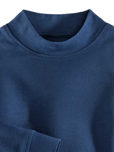 Langarm-Shirt Stehkragen Royalblau