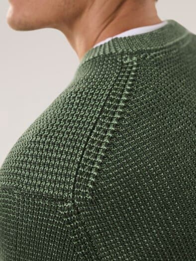 Strukturpullover Bicolor Khaki