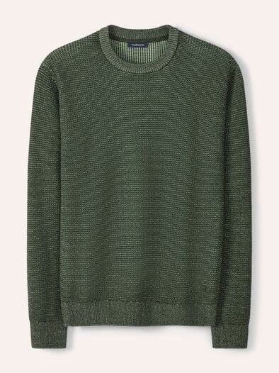 Strukturpullover Bicolor Khaki