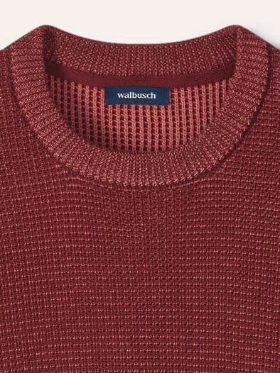 Strukturpullover Bicolor Dunkelrot