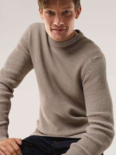 Strukturpullover Bicolor Sand