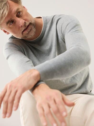 Premium Pullover Grau Melange