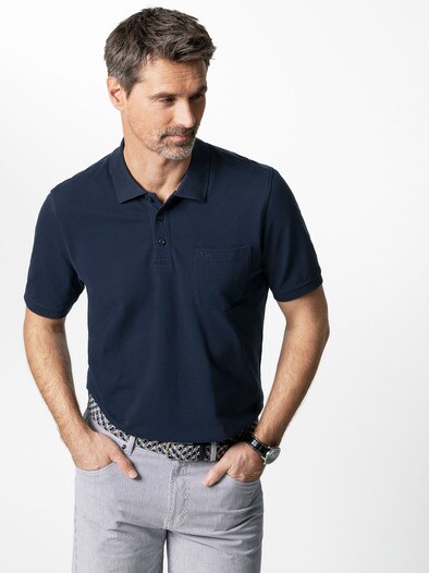 Pique-Polo Pima Cotton Marine