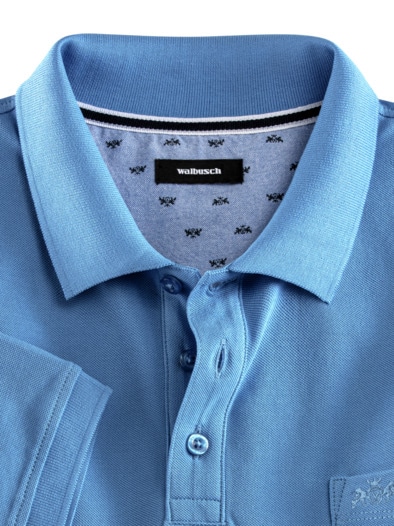 Pique-Polo Pima Cotton Mittelblau