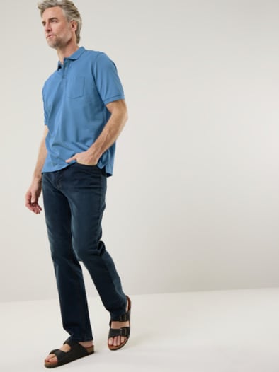 Pique-Polo Pima Cotton Mittelblau