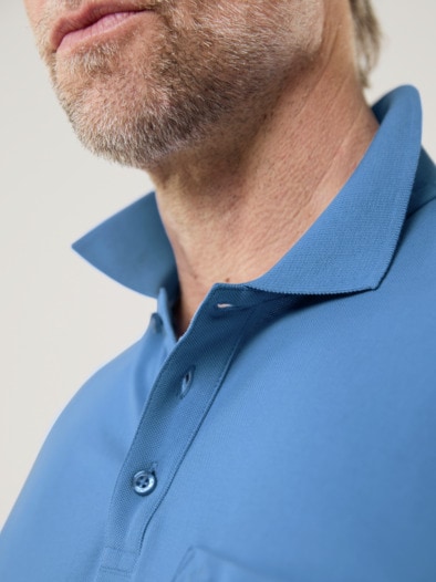 Pique-Polo Pima Cotton Mittelblau