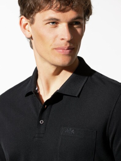 Pique-Polo Pima Cotton Schwarz