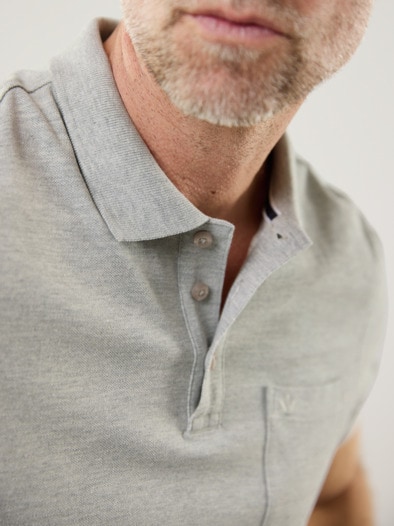 Pique-Polo Pima Cotton Mittelgrau