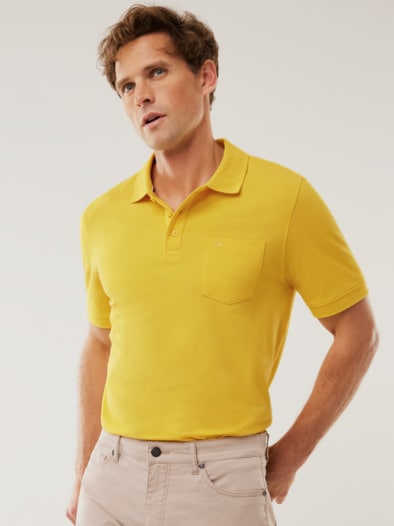 Pique-Polo Pima Cotton Gelb