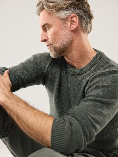 Premium Leinen-Pullover Salbei