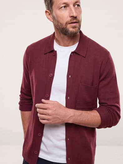 Milano Strickjacke mit Baumwolle Bordeaux