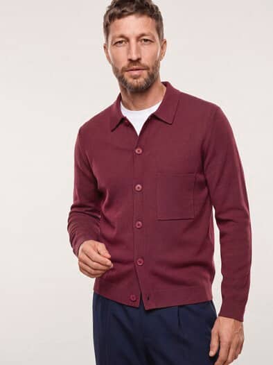 Milano Strickjacke mit Baumwolle Bordeaux