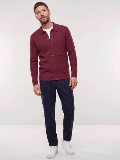 Milano Strickjacke mit Baumwolle Bordeaux