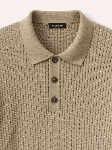 Strickpolo aus Baumwolle Sand