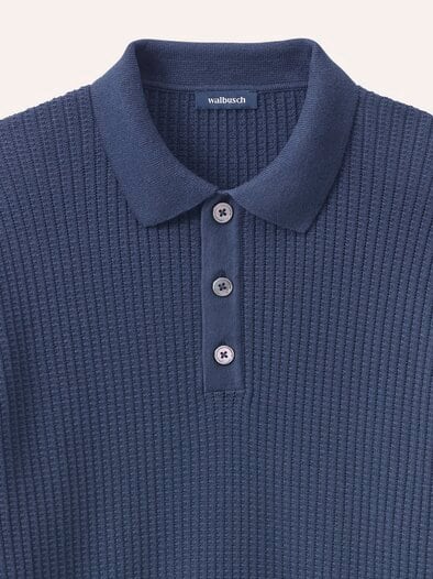 Strickpolo aus Baumwolle Marine