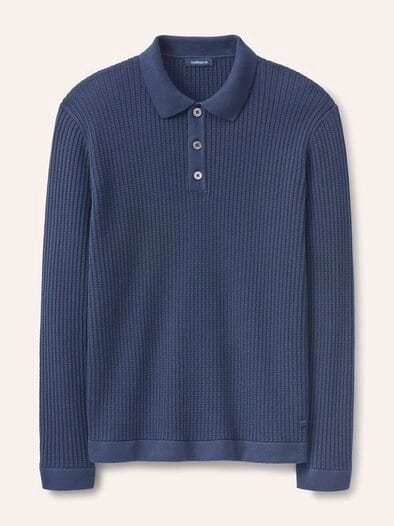 Strickpolo aus Baumwolle Marine