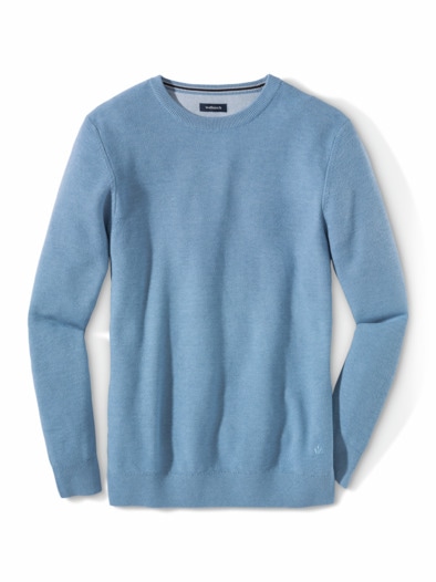 Struktur-Pullover Soft Cotton Hellblau