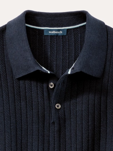 Baumwoll-Strickpolo Marine