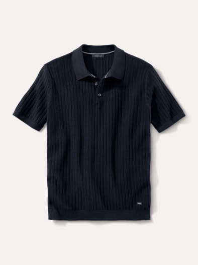 Baumwoll-Strickpolo Marine