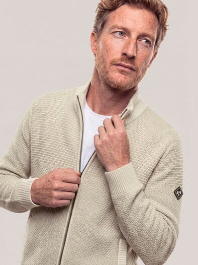Strickjacke aus Baumwolle Natur