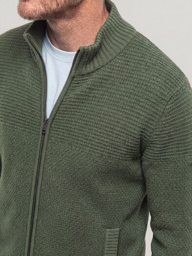 Strickjacke aus Baumwolle Oliv