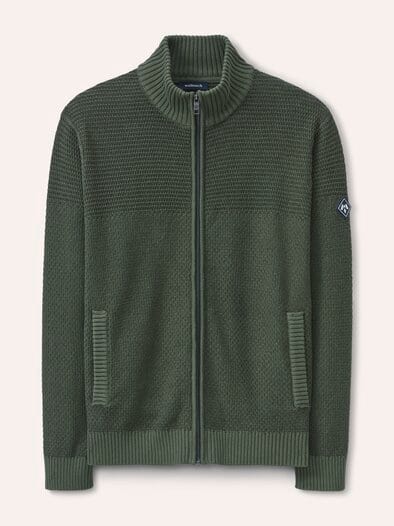 Strickjacke aus Baumwolle Oliv