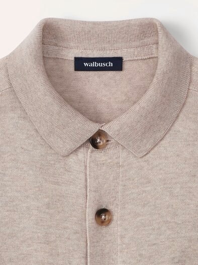 Geknöpftes Strickpolo Sand