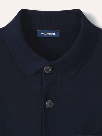 Geknöpftes Strickpolo Marine