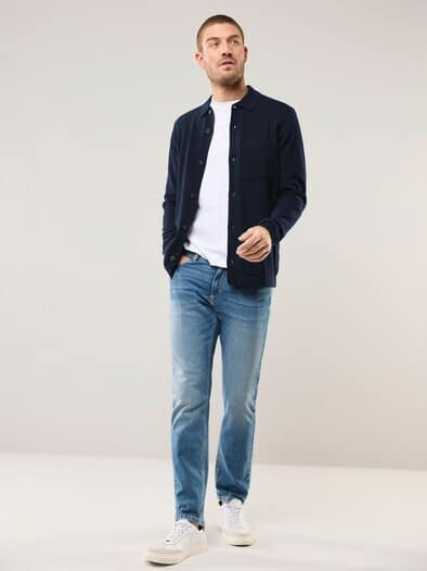 Geknöpftes Strickpolo Marine